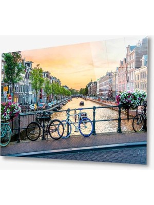 Miraax Amsterdam Şehir Cam Tablo Amsterdam