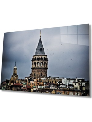 Miraax Istanbul Galata Kulesi Cam Tablo