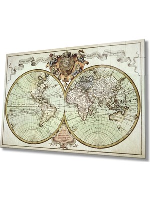 Miraax Dünya Haritası  Cam Tablo