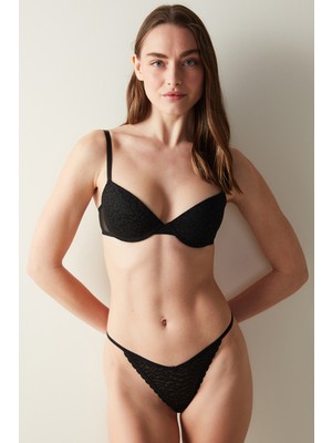 Penti Pleasure Lace Dantel Siyah Sütyen