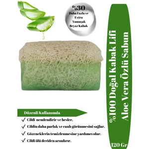 Dermo Golden Doğal Ekstra Yumuşak Beyaz Kabak Lifli Sabun Aloe Vera Özlü Sabun 120 gr