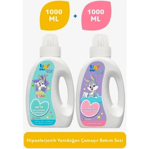 Uni Baby Aktif Sıvı Çamaşır Deterjanı 1000 ml + Çamaşır Yumuşatıcısı 1000 ml