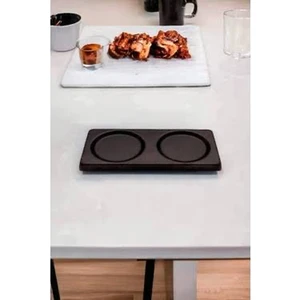 2 Bölmeli Yağdanlık  Sirkelik Sabunluk Standı Siyah Metal Yağdanlık Altlığı Stant