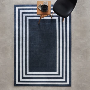 Kaşmir Halı Sare By Kaşmir Halı Frame Black Yıkanabilir Kaymaz Taban 100X300 cm Salon Mutfak Halısı Yolluk Kilim