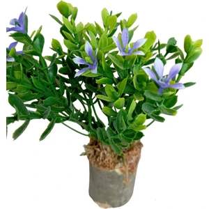 Cennet Home Kütükte Çiçekli Fesleğen Kahve Yanı Sunumluk  Görünümlü Yapay Çiçek