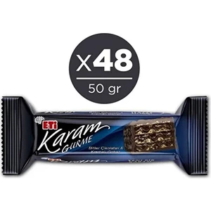 Karam Gurme Bitter Çikolatalı Gofret 50 gr x 48 Adet