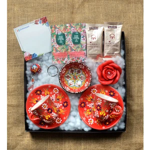 Fiorella Gift El Yapımı Çini Fincan & Çini Kase & Çini Anahtarlık & Kahve & Mum & Hediye Seti& Hediye Kutusu & Doğum Günü & Sevgili & Yeni Iş Terfi