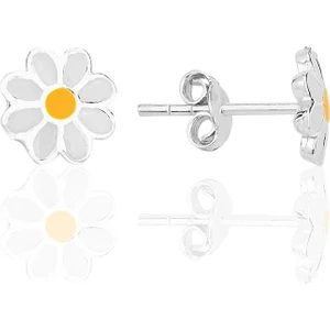 Söğütlü Silver Gümüş Mineli Papatya Çocuk Küpesi SGTL12366RODAJ