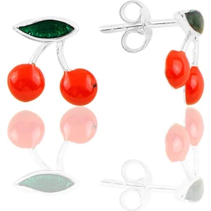 Söğütlü Silver Gümüş Mineli Kiraz Çocuk Küpesi SGTL12377RODAJ