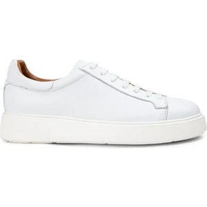 Deri Beyaz Erkek Sneaker Ayakkabı - 01954MBYZE01