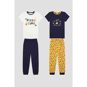 Erkek Çocuk Galaxy Pizza Çok Renkli 2li Pijama Takımı
