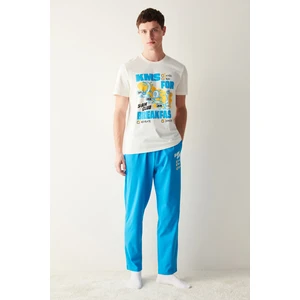 Erkek Wake Up Yazılı Çok Renkli Pijama Takımı