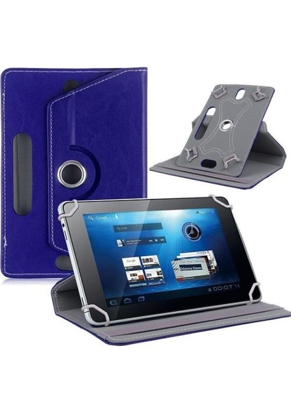 Reeder M8S 8" Dönerli Standlı Deri Tablet Kılıfı - Nano Cam Ekran Koruyucu