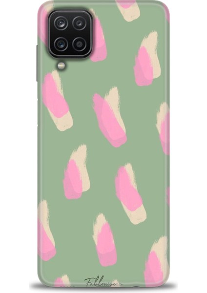Samsung Galaxy A12 Kılıf Hd Baskılı - Pembe Krem