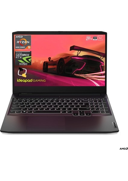 Ideapad Gaming 3 Amd Ryzen 5-6600H 32GB 512GB SSD RTX3050 16"wuxga IPS 165Hz Gaming W11P 82SC0098TX Bilgisayar Snertech