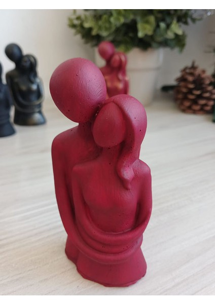 Sarılan Çift Heykeli Dekoratif Sevgili Biblo