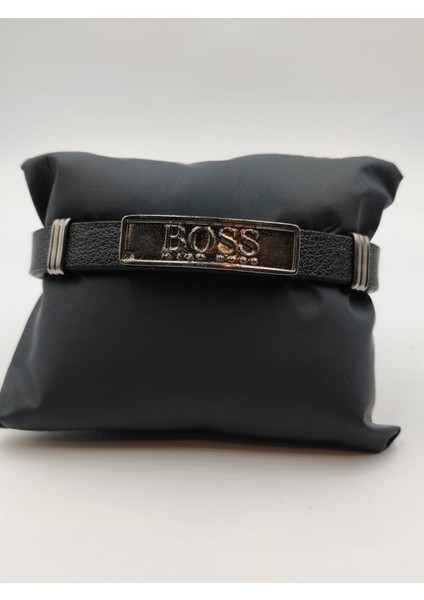 Suni Deri Çelik Motifli Bileklik modelleri