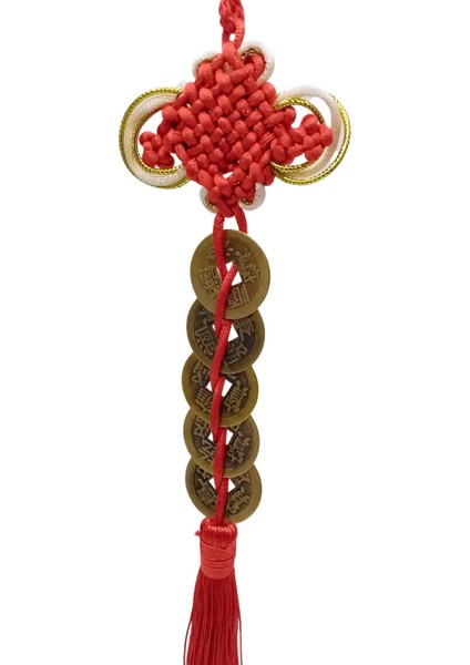 Çin Feng Shui Şans ve Bereket Düğüm Beşli Para 35 cm fiyatları