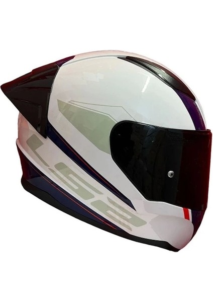Rapıd 2 Race Drıveway Beyaz-Mavi-Kırmızı Kask (Siyah+Şeffaf Cam+Spoıler) modelleri