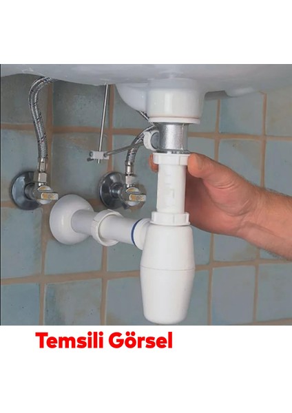 Sifon Körüklü Sökülebilir Tas'lı Temizlenebilir Mutfak Banyo Mutfak Lavabo Taşı Gider Borusu Plastik 38 cm