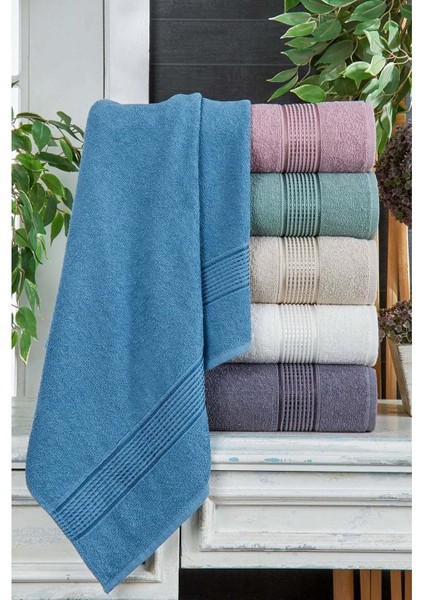 6 Lı El Yüz Havlu Seti Pamuklu Havlu Takımı Renkli K.mavi