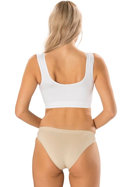 Kalın Askılı Crop Top Crop Beyaz