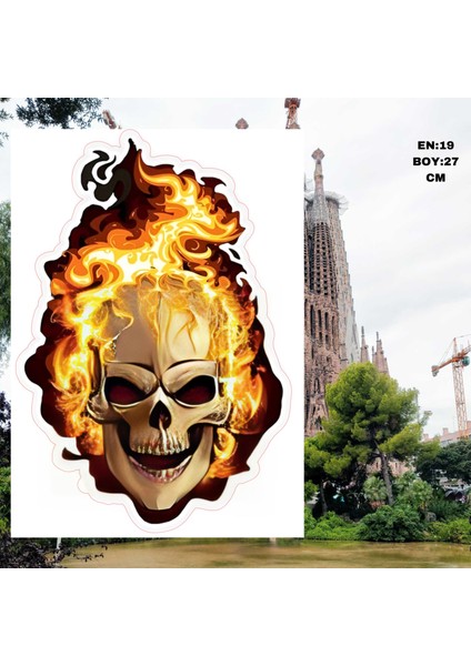 Kuru Alev Phoenix Sticker Kuru Kafa Alevli Motorsiklet Araç Leptop Sticker Çıkartma