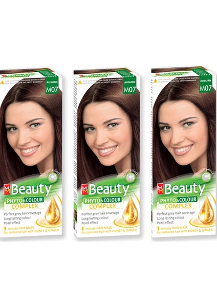 Saç Boyası M07 Kestane (Aubum) Üçlü Set