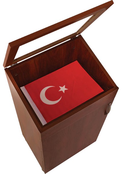 88 x 48 x 33 cm Ahşap Kapaklı Bayrak Dolanbı