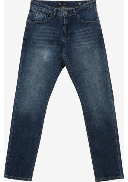 Normal Bel Dar Koyu Mavi Erkek Denim Pantolon TC5001