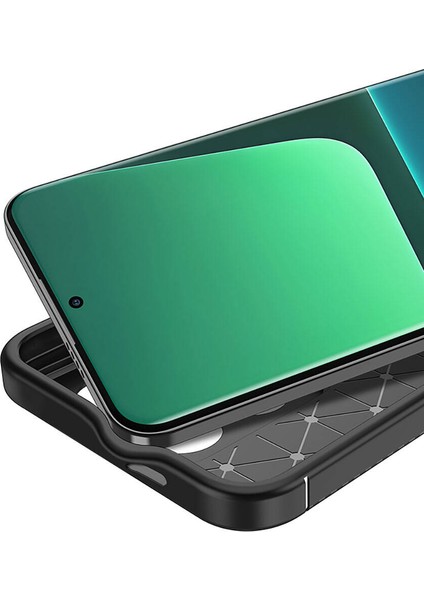Xiaomi Mi 14 Pro Kılıf Kamera Korumalı Karbon Desenli Görünümlü Uzun Ömürlü Renk Atmaz Silikon Armor Kapak Fit Desing Negro modelleri