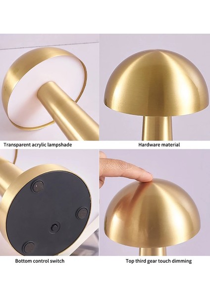 Şarjlı Dokunmatik LED Masa Lambası - Gold Rengi modelleri