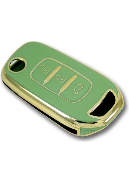 RenkStore Renault Clio 5 Dacia Duster Sustalı 3 Buton Yeşil Silikon Oto Anahtar Kılıfı fırsatları