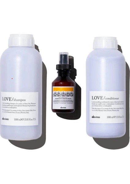 Alfaluna Love Smoothing Shampoo 1000ML(75587)+CONDITIONER 1000ML(75589)+ Keratin Sealer 100ML(71311)