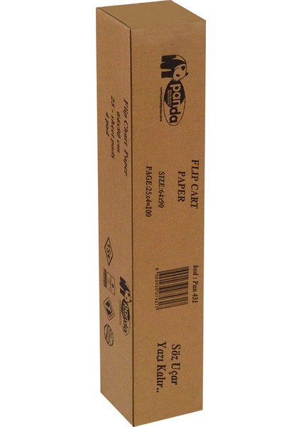 da 64 x 90 cm 100 Sayfa Yazı Tahtası Flip Card Kağıdı Koli Içi 4 x 25 431
