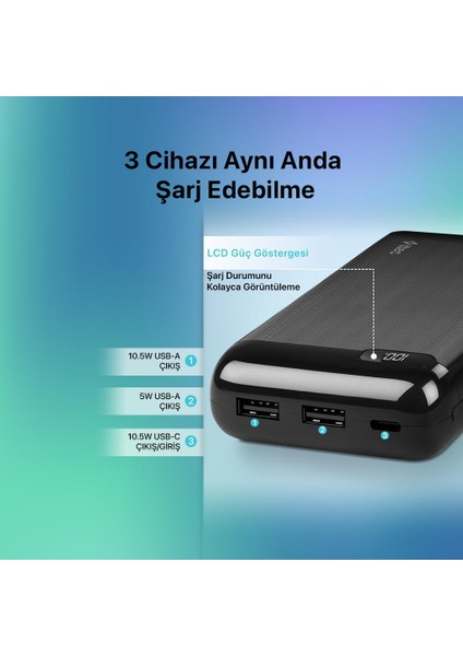 Ultra Ince 10.5W 20.000MAH Yüksek Kapasiteli Powerbank, Dijital Göstergeli Süper Hızlı Şarj modelleri