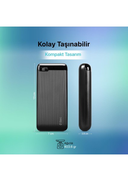 Ultra Ince 10.5W 20.000MAH Yüksek Kapasiteli Powerbank, Dijital Göstergeli Süper Hızlı Şarj fırsatları