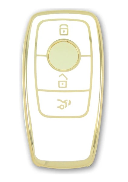 RenkStore Mercedes Benz 2017-2020 Arası Fbs4 Tip 1 Beyaz Silikon Oto Anahtar Kılıfı