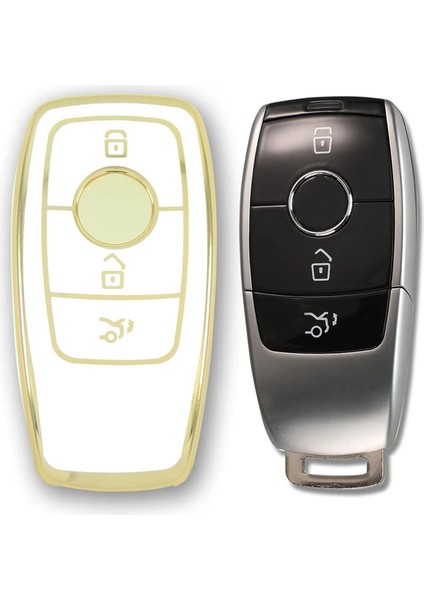 RenkStore Mercedes Benz 2017-2020 Arası Fbs4 Tip 1 Beyaz Silikon Oto Anahtar Kılıfı fiyatları