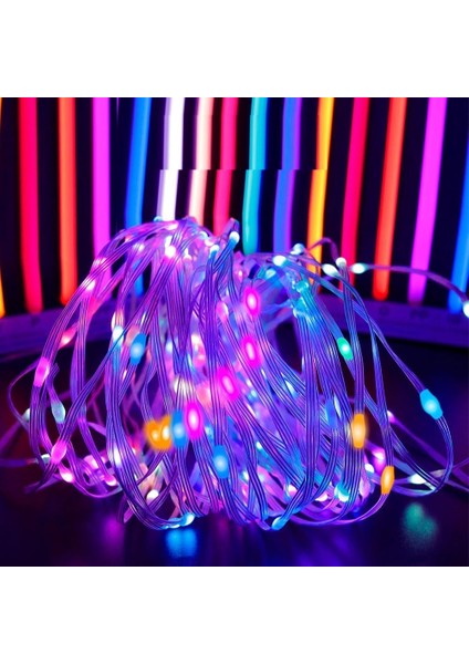 IP65 10 Metre USB Kumandalı +Cep Kontrol Dış Mekan Işığı Rgb LED Light Renkli LED Işık Su Geçirmez
