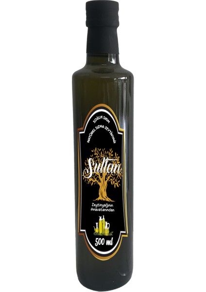 Sultan Soguk Sıkım Natürel Sızma Zeytinyağı 500 ml Cam
