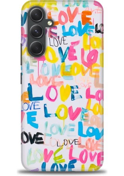 Samsung Galaxy A54 Kılıf Hd Baskılı - Renkli Love