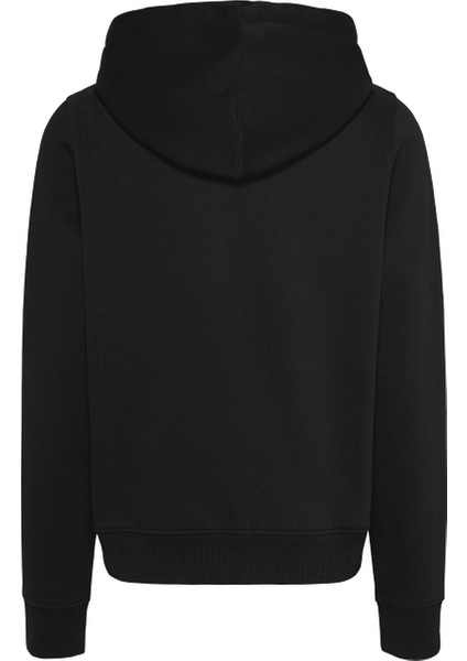 Kapüşon Yaka Düz Siyah Kadın Sweatshırt Tjw Reg Lınear Hoodıe fırsatları