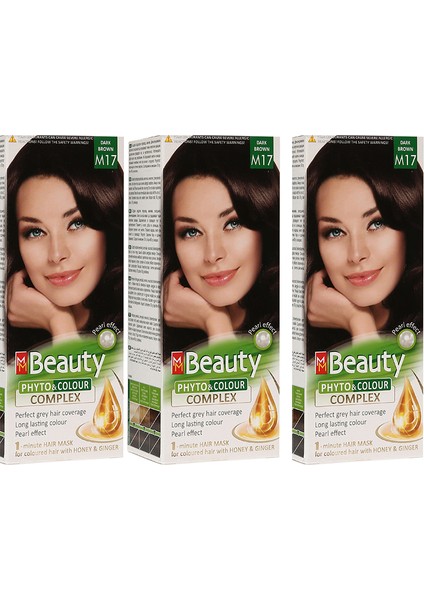 Saç Boyası M17 Koyu Kahve (Dark Brown) Üçlü Set