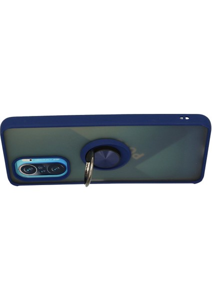 Xiaomi Poco F3 Kılıf Montreal Yüzüklü Silikon Kapak - Lacivert 300099 modelleri