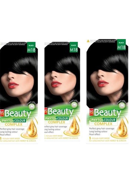 Saç Boyası M18 Siyah (Black) Üçlü Set