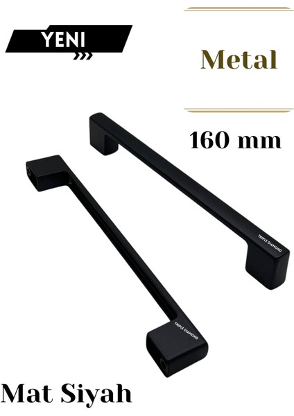 160 mm Metal Siyah Çekmece Kulpları Dolap Mutfak Mobilya Kulpu 1 Adet ( 16 cm ) = 160MM fiyatları