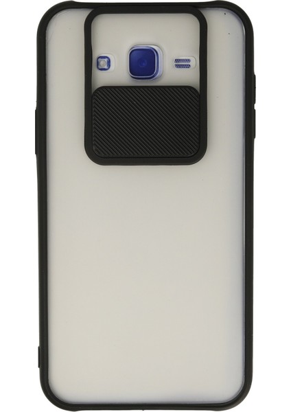 Samsung Galaxy J7 Kılıf Palm Buzlu Kamera Sürgülü Silikon - Siyah 300099