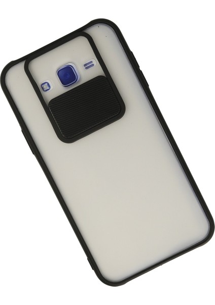 Samsung Galaxy J7 Kılıf Palm Buzlu Kamera Sürgülü Silikon - Siyah 300099