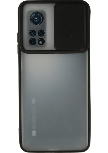 Xiaomi Mi 10T Pro Kılıf Palm Buzlu Kamera Sürgülü Silikon - Siyah 300099